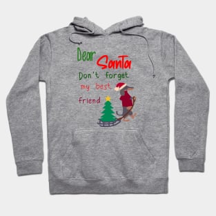 Christmas Santa, Don't forget my best friend, dog holiday Hoodie